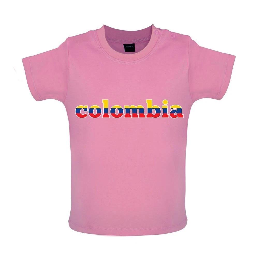 Country Word Flags Colombia - Baby Kids Boys Girls Unisex T-Shirt / Babygrow - Football Love Cup 120
