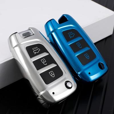 Neue Weiche TPU Auto Klappschlüsselhülle Vollschutz Autoschlüsselhülle Für Hyundai/Tucson/Kona/Azera/Solaris 2/Elantra i30 i35 i40