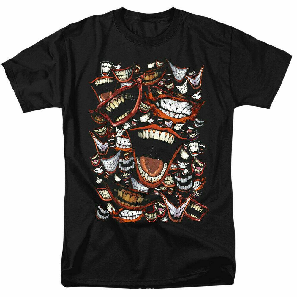 The Joker Famous Wretch Laughing Lips T Shirt Licensed Comic Book Tee Black L