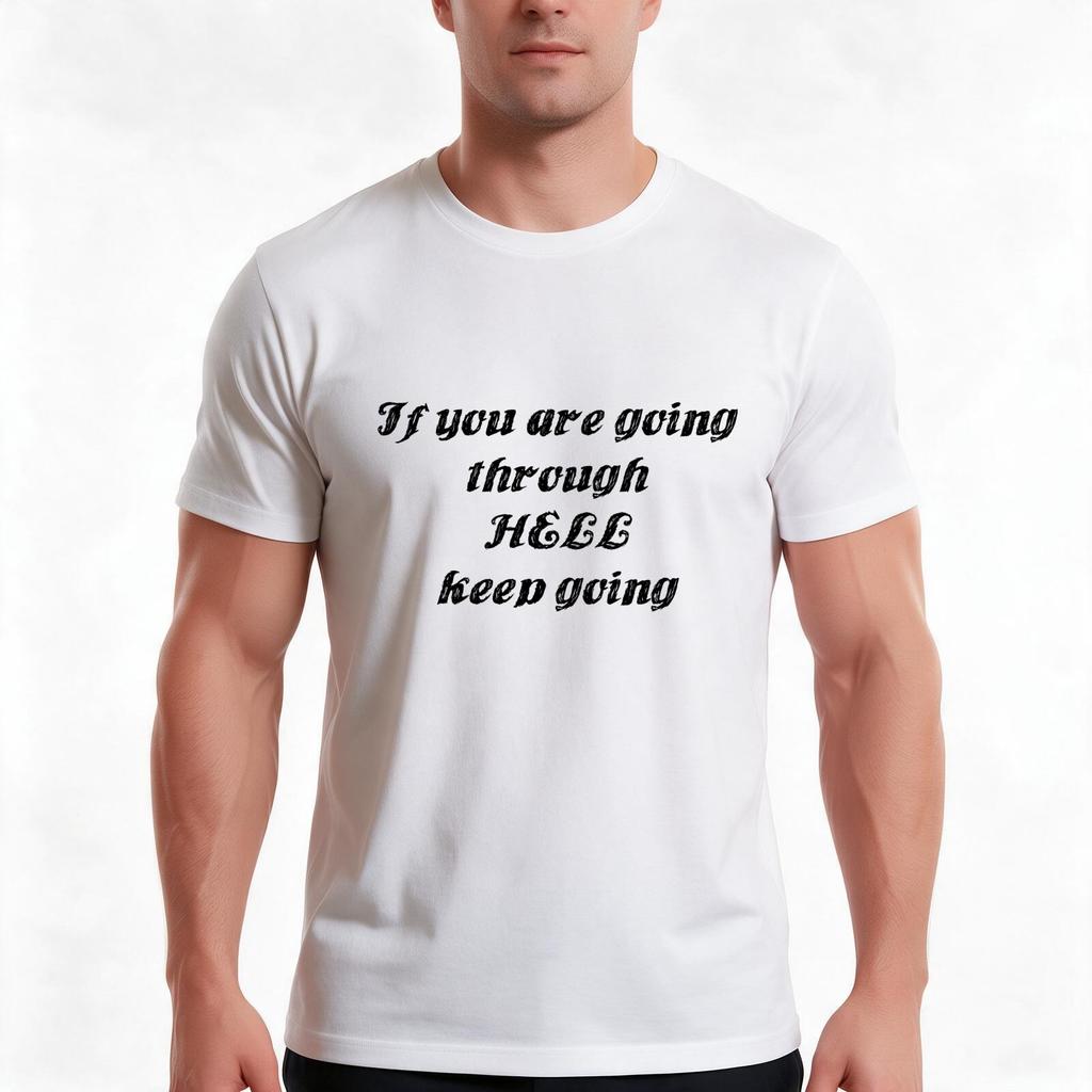 If You Are Going Through Hell Tshirt Summer Casual Cotton Tee Unisex Unisex Unisex