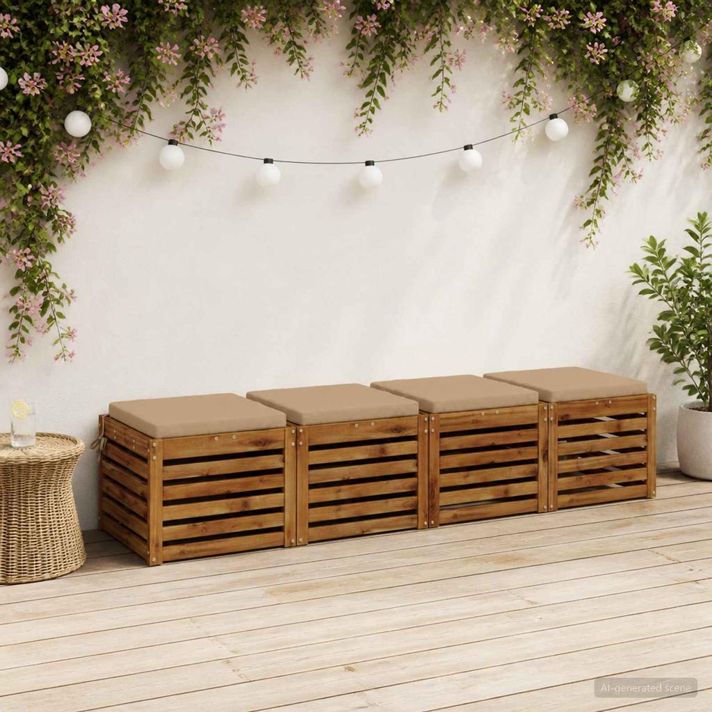 4 piece Seat Cushions SOEST 4 pcs. 100percent  Polyester Sand