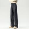 Zhengzhou Women's High Waist Retro Plaid Pants: Autumn/Winter Loose Slim Fit, Straight/Wide Leg, Fleece 2697.