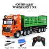 Huina 1/18 Rc High Hurdle Transporter Truck 9Ch Semi Trailer Sound Led Remote Control Rotation Engineering Vehicle Kids Toy Gift