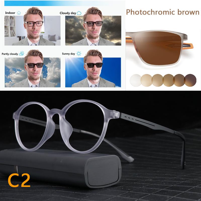 Ultralight Titanium Retro Round Anti Blue Light Photochromic Reading Glasses For Men Computer Presbyopic Eyeglasses Women