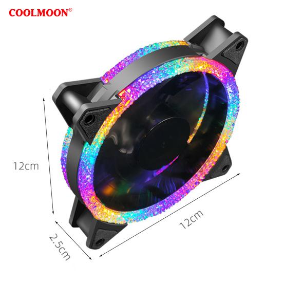 Buy COOLMOON DX12 RGB Fan Colorful Mute 12cm 3/4PIN LED Computer Case ...