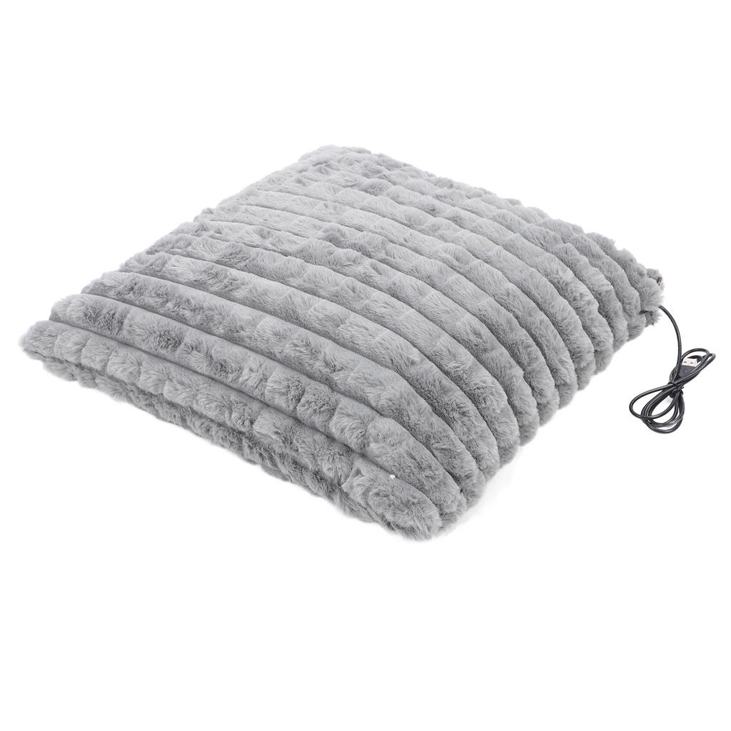 USB Heating Plush Pillow Electric USB Heating Pad Chair Sofa Pillow 5V Heated Back Waist Support Pillow for Home Office