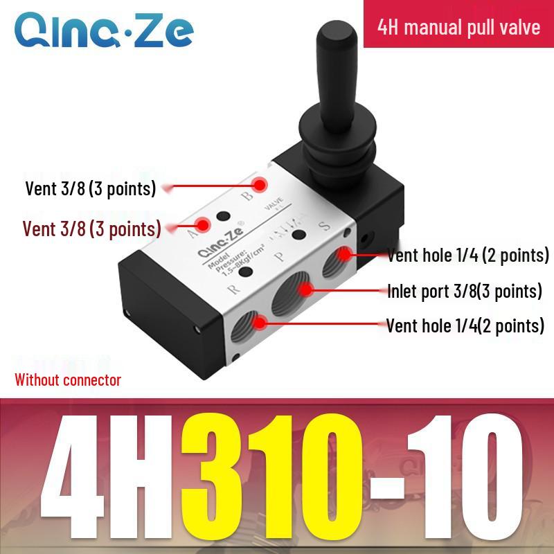 Cylinder Pneumatic Control Switch 4H210-08: Two-Position, Five-Way Reversing Valve with Manual Hand Pull, 4H310-10