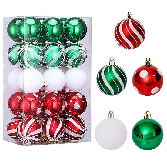 Pcs Christmas Balls Ornaments 2.4 Inch Small Shatterproof Plastic Balls