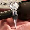 Chrome Bottle Stopper Crystal Heart Shape Wedding Favor Drink Reception