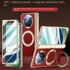 Rotatable Metal Magnetic Bracket Central Axis Magnetic Tempered Glass Protective Film Case For Huawei Mate X5 X3 Leather Cover