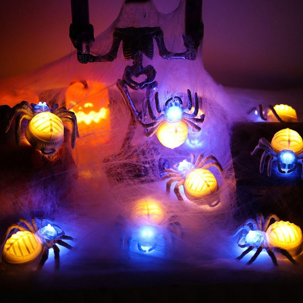 Scary Halloween Glowing Spiders Light Waterproof LED Spiders Light  Haunted House