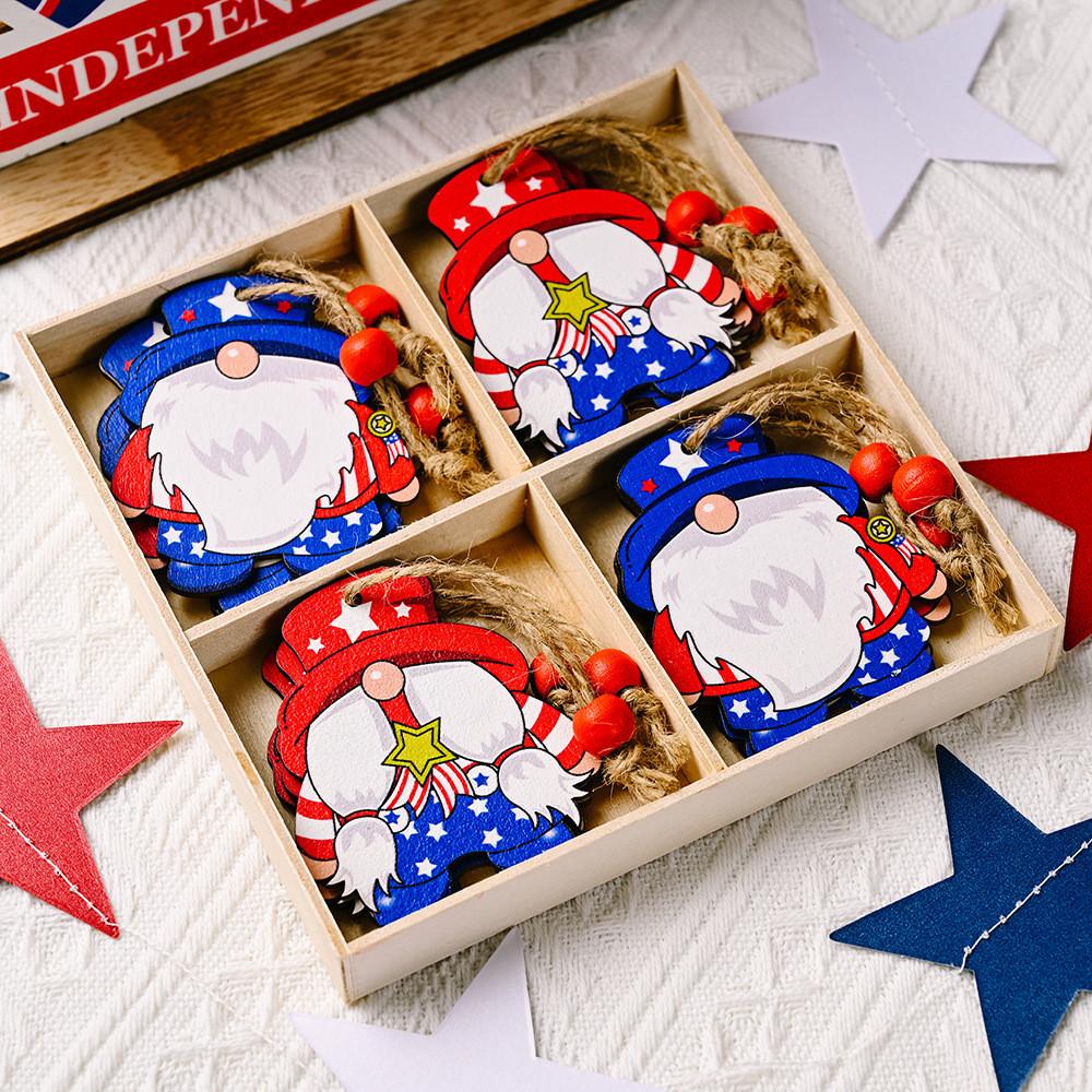 

Independence Day Whimsical Multicompartment Wooden Box Hanging Decoration For Festivities Independence Box A