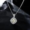 New S925 Silver Fat Square Surrounding Women's Necklace Pendant Light Luxury Exquisite Fashion High Quality Proposal Jewelry