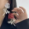 Retro Rose Hollowed-Out Earrings Fashionable Elegant And Romantic Girl's Colored Enamel Earrings a Birthday Gift for a Friend