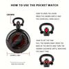 Vintage Style Crow Pocket Watch Quartz Movement Round Dial Black Necklace Souvenir Gift