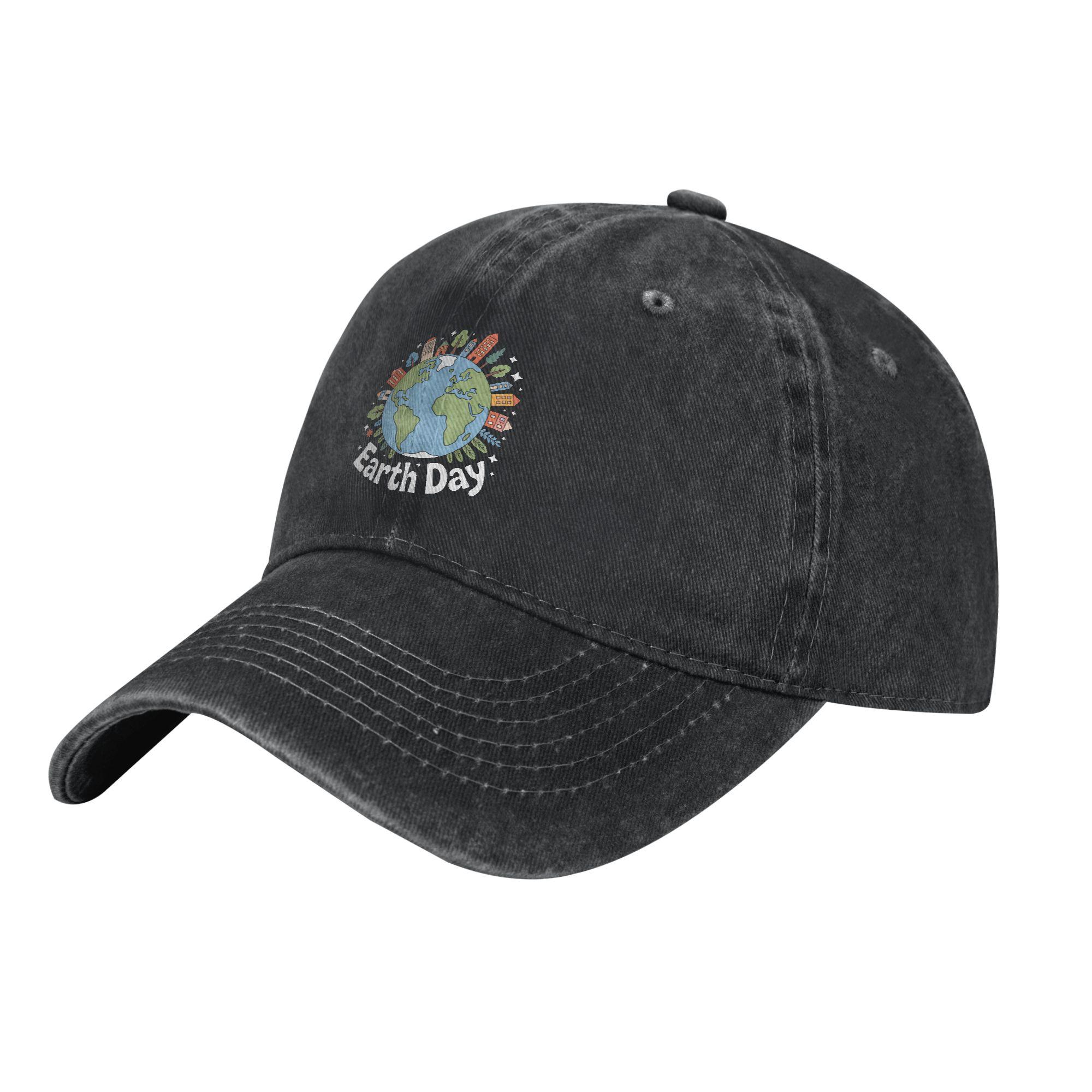Earth Day Floral Cute & Peaceful Planet Earth Day 2026 Baseball Caps Vintage Distressed Denim  Snapback Hat Golf Gift Caps Hat One Size