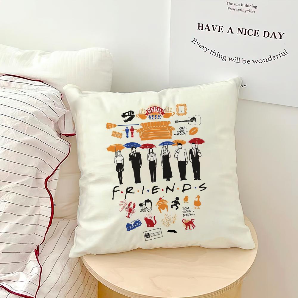 Classic Friends TV Show Pillow Case Sofa Living Room Bedroom Headboard Backrest Cushion Square Cushion Nap Time