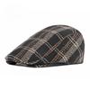 Retro Woolen Plaid Flat Cap Unisex British Style Tartan Cabbie Ivy Hat Autumn Winter Warm Checkered Beret for Men Women Casual Painter Cap