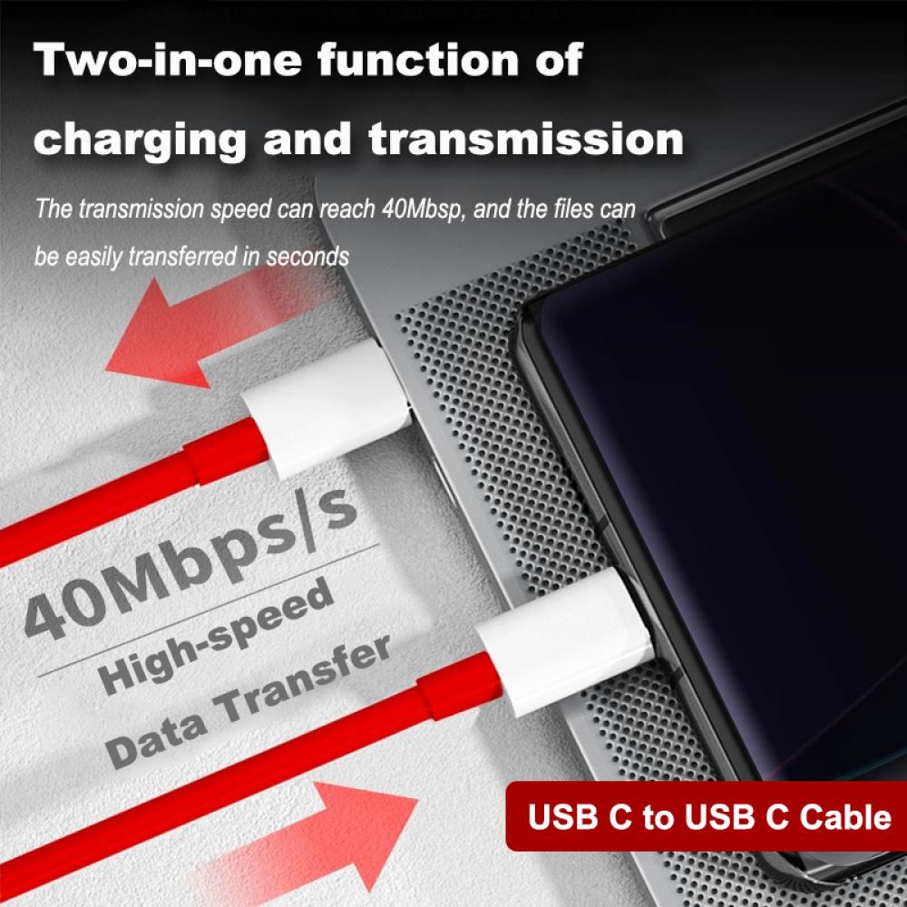 Cablu de încărcare rapid Supervooc PD 65W pentru Oneplus Ace 12 11 10T 9 8T 7T Pro Cablu USB C la tip C Cablu Warp Dash Charge 6T 5T Fir de date