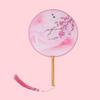 Double-Sided Classical Fan, Ancient Style Semi-Transparent Round Fan with Tassels, Women's Ancient Costume Hanfu Cheongsam Silk Fan
