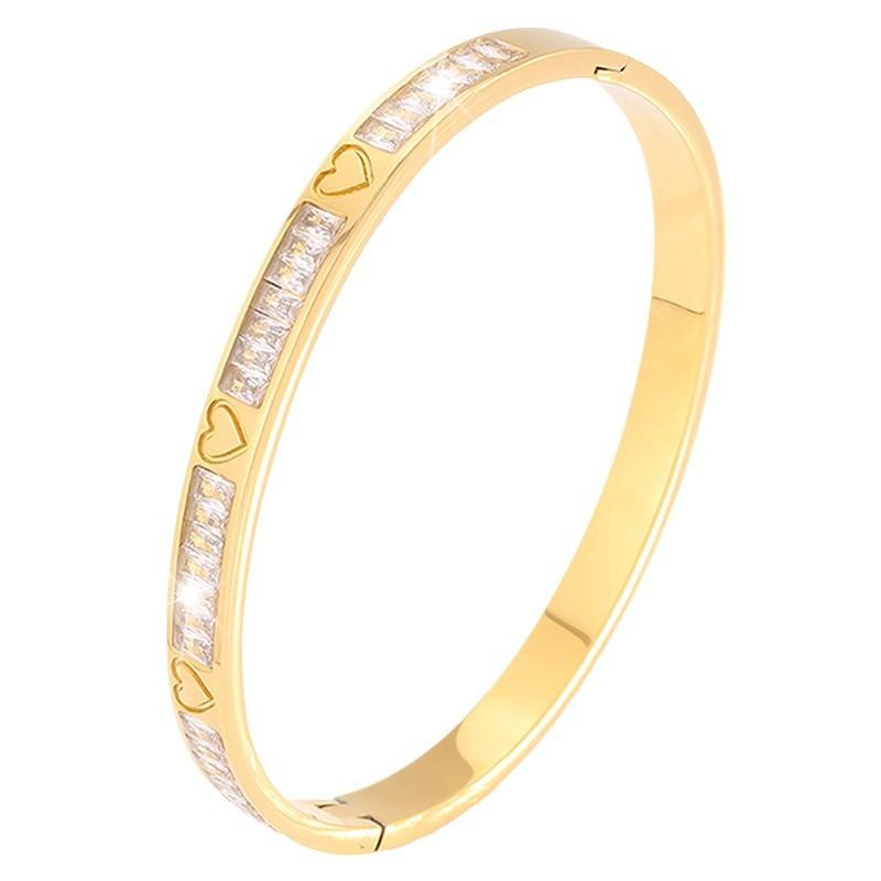 Titanium steel love row diamond women's light luxury personality design versatile and non-fading K gold small fragrant