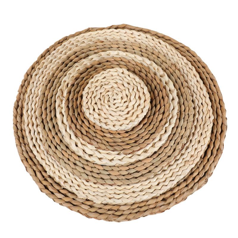 HeMu Creative Corn Fur Woven Table Mat Insulation Pot Round Coaster Coffee Drink Tea Cup Mat Creative Table Mat