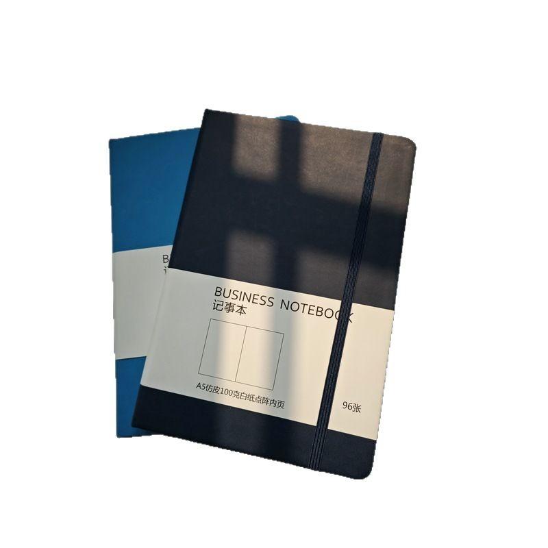 A5 Strap Notebook Thickened Imitation Leather Dot Matrix Book Hard Surface Handbook Cross-border Business Office Notepad