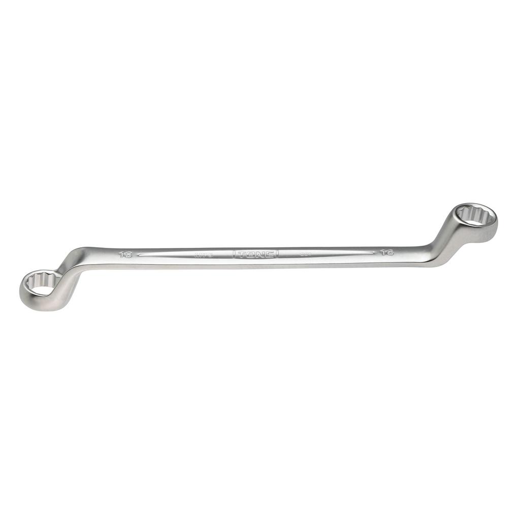 TONE Long Mechanic Open End Wrench 16 x 18mm Flats (75°), M75-1618,