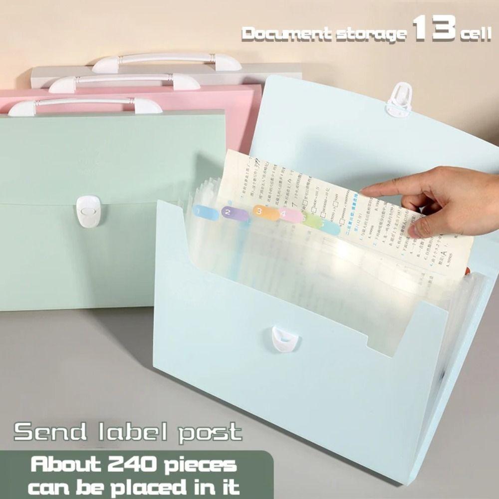 

Plastic File Folder 13 Pockets File Organiser New Organ Bag Holder