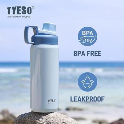 Tyeso Garrafa Térmica de Aço Inoxidável Garrafa Térmica Copo de Viagem Copo para Esportes ao Ar Livre Isolado à Prova de Vazamento Garrafa Fitness Caneca Térmica