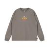 Vintage Print Pullover Crew Neck Drop Shoulder Long Sleeve T-Shirt Men Tops Brown HJ0807-289