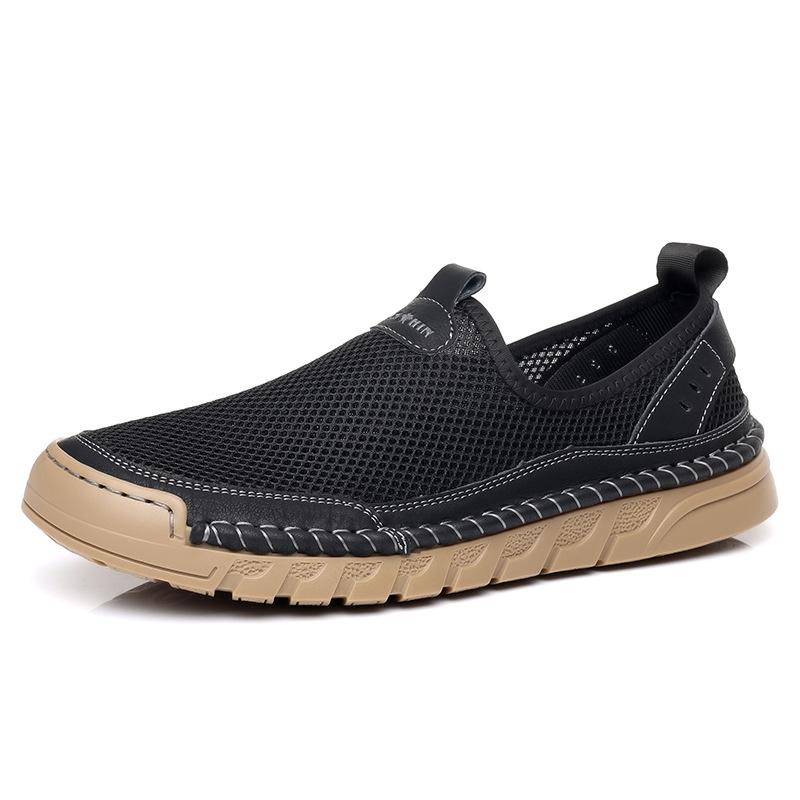 

Doudou shoes men s shoes spring summer 2025 new driving tide shoes lazy fly woven mesh casual shoes men s leather shoes 44