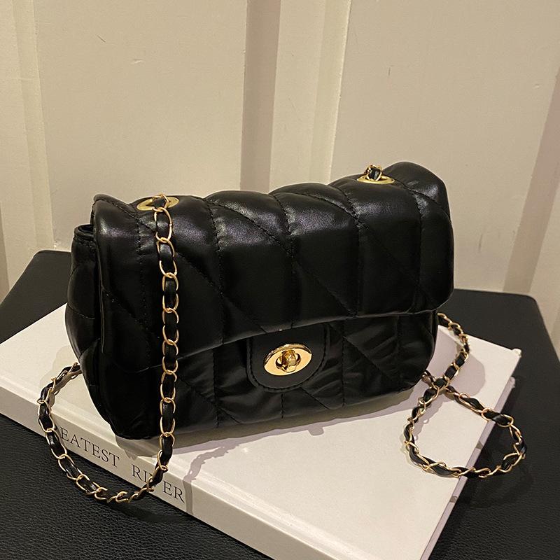 Retro Women'S Small Fragrant Wind Bag, High-End Diamond Chain, Small Square Bag, Trendy Fashion Messenger Bag