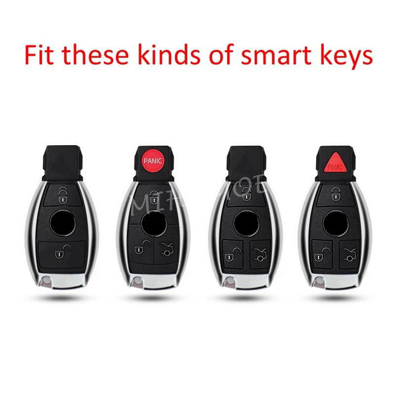 XJGB5 For Mercedes Benz A B C E S G M V-Class CLA CLS GLA GLC GLE GLK GL/GLS SL SLK Black Transparent Key Fob Case Cover Keychain