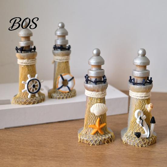Hand Polished Wooden Figurine Rustic Wood Lighthouse Figurine, Nautical Ocean Beach Sculpture, Souvenir Decoration Handcrafted Coastal Tabletop