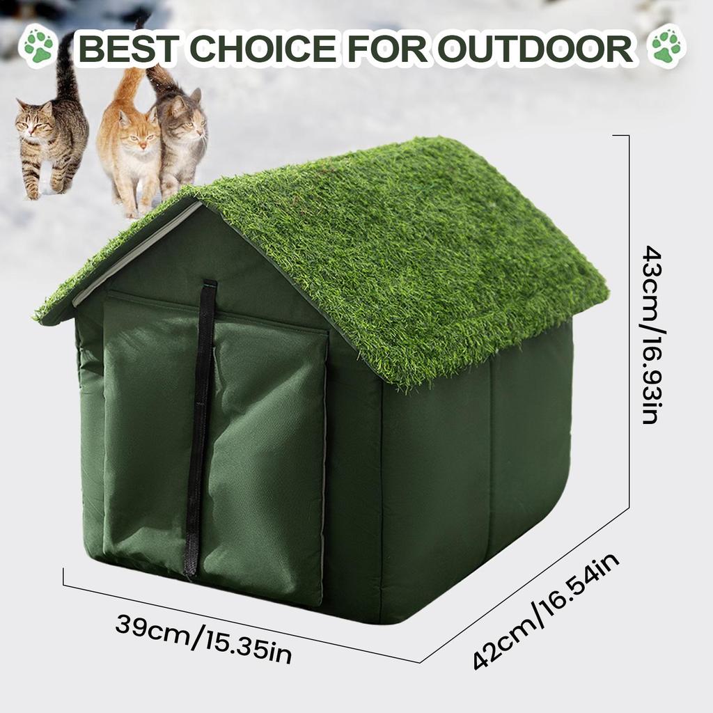 Outdoor Cat House Weatherproof Windproof Bed Cave Spacious Oxford Cat Shelter For Tent Hideaway Outdoor Winter Balcony Play