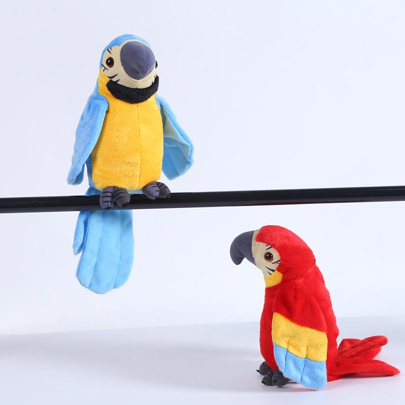 Talking Electronic Pets Parrot Kids Children Toys Funny Sound Record Plush Green