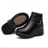 2025 New Genuine Leather Thick Plush Winter Woman Boots Non-slip Waterproof Women Snow Boots Mother Warm Cotton Padded Shoes