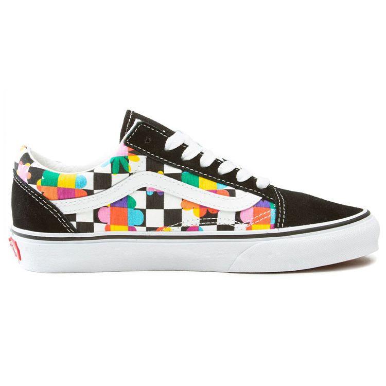 Vans Old Skool Casual Floral Checkerboard Low-Top Skate Shoes Women Sneaker Colorful VN0A5KRFB05