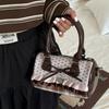 Retro Polka Dot Sweetheart Shoulder Bags for Women Bow Plaid Girls Cute Crossbody Bags Portable Ladies Pillow Hangbag Purse