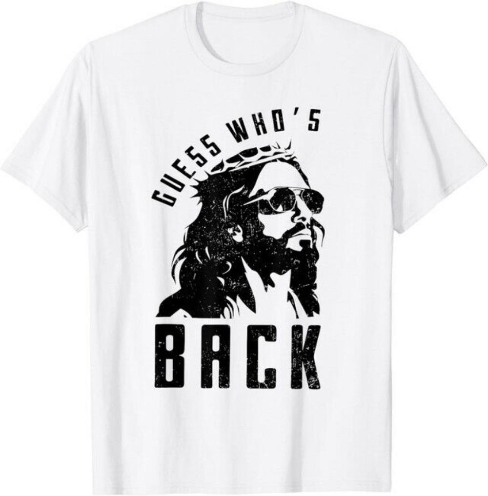 Guess Who's Back Back Again Good Friday Man Woman Cotton Shirt Easter Jesus Faith Men T-Shirt Short-sleeve Round Neck Tee Tops