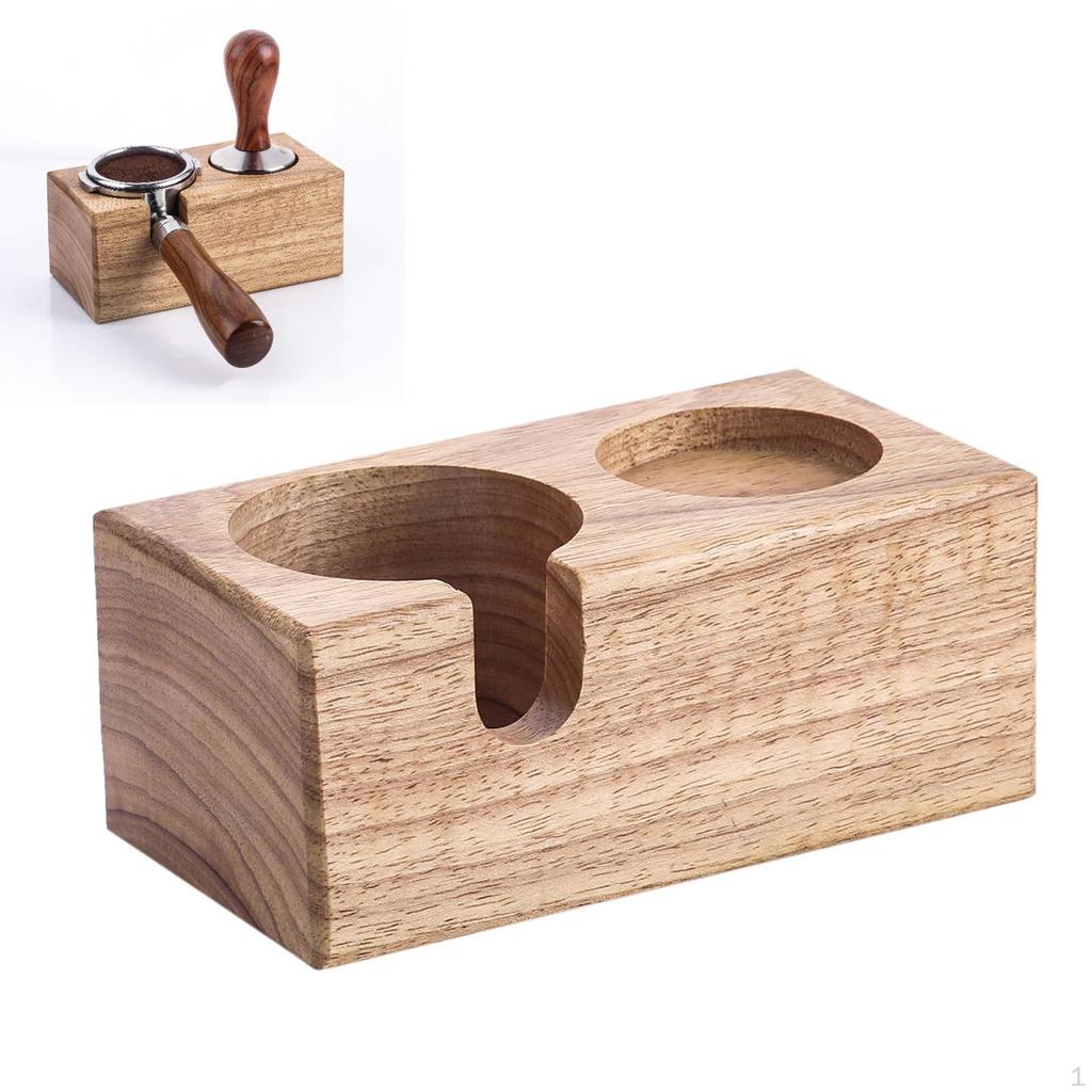 Beech Wood Manual Coffee Tamper Holder Bracket Station Tamping Tool Stand Rustic Barista Tools for ,