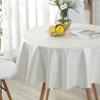 European Style Fabric Wedding Pad Round Household Printed Waterproof Desk Cloth Solid Color Hanging Non Washable Tablecloth
