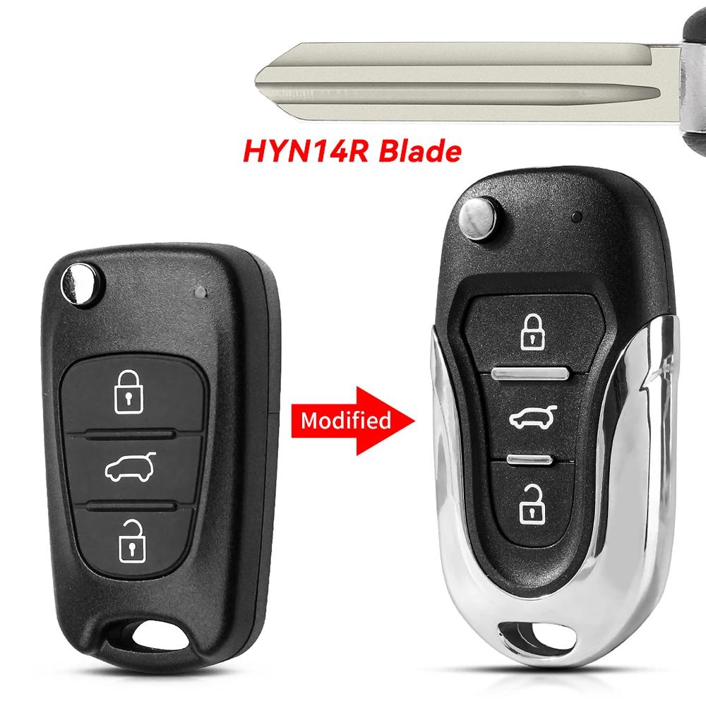 KEYYOU Modified Remote Key Shell For Hyundai I20 I30 IX35 I35 Accent Kia Picanto Sportage K5 3NT Flip Folding Remote Key Case