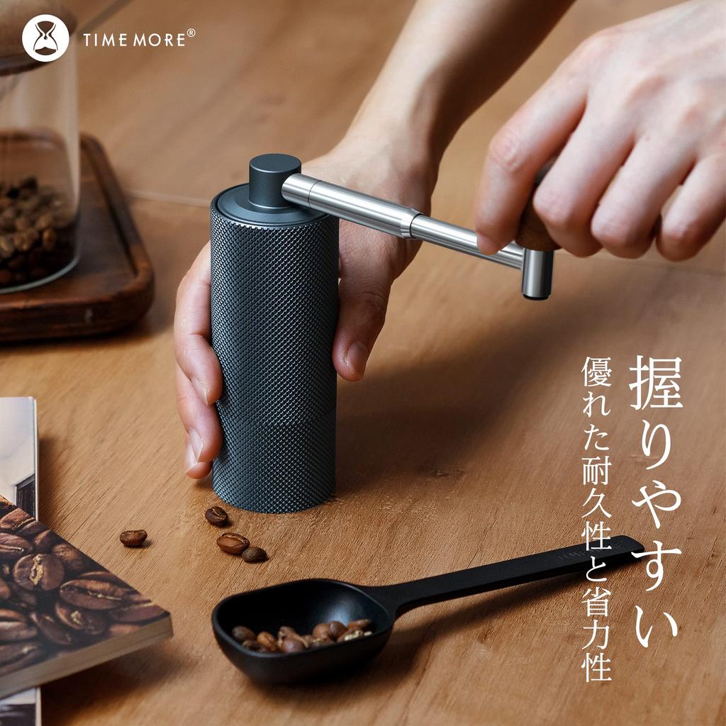 TIMEMORE NANO Manual Coffee Grinder, Compact, All-Metal Stainless Steel Grinding Grinder with Adjustable Coarseness, Foldable Handle, and Brush,