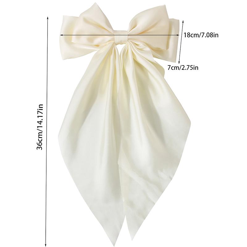 1Pc Black Bow Hairpin Oversize Ribbon Big Hair Clip And Clips Long Satin Ribbon Hairclip Women Wedding Party Hair Accessories