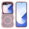 Phone Case for Samsung Galaxy Z Flip6 5G/Flip5 5G Compatible with MagSafe TPU+PC Back Cover Skin Touch Wave Shape