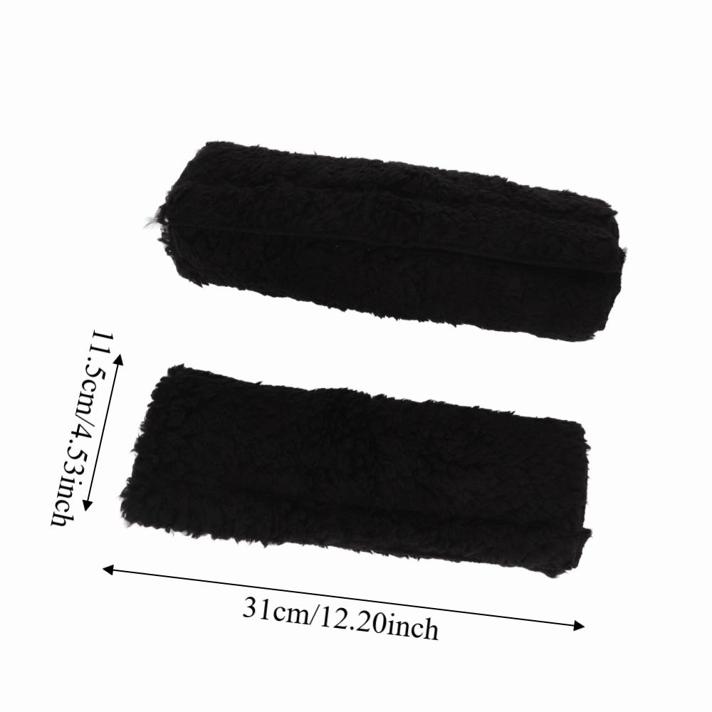 2Pcs Easy Install Sherpa Armrest Cover Thickened Warm Armrest Pad Non-Slip Seat Accessory Daily Use