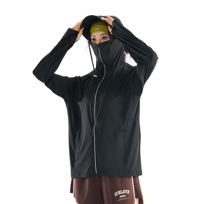 Cool sunscreen clothes women's summer ice silk sports outdoor men's sunscreen clothes light and breathable sunscreen tops summer sunscreen jackets