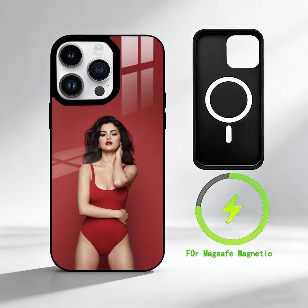 Selena Gomez Handyhülle für iPhone 17 16 15 14 13 12 Pro Max Plus für Spiegel Wireless Magnetische Hülle